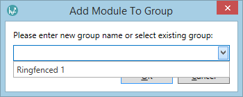Add Module To Ringfence Settings box